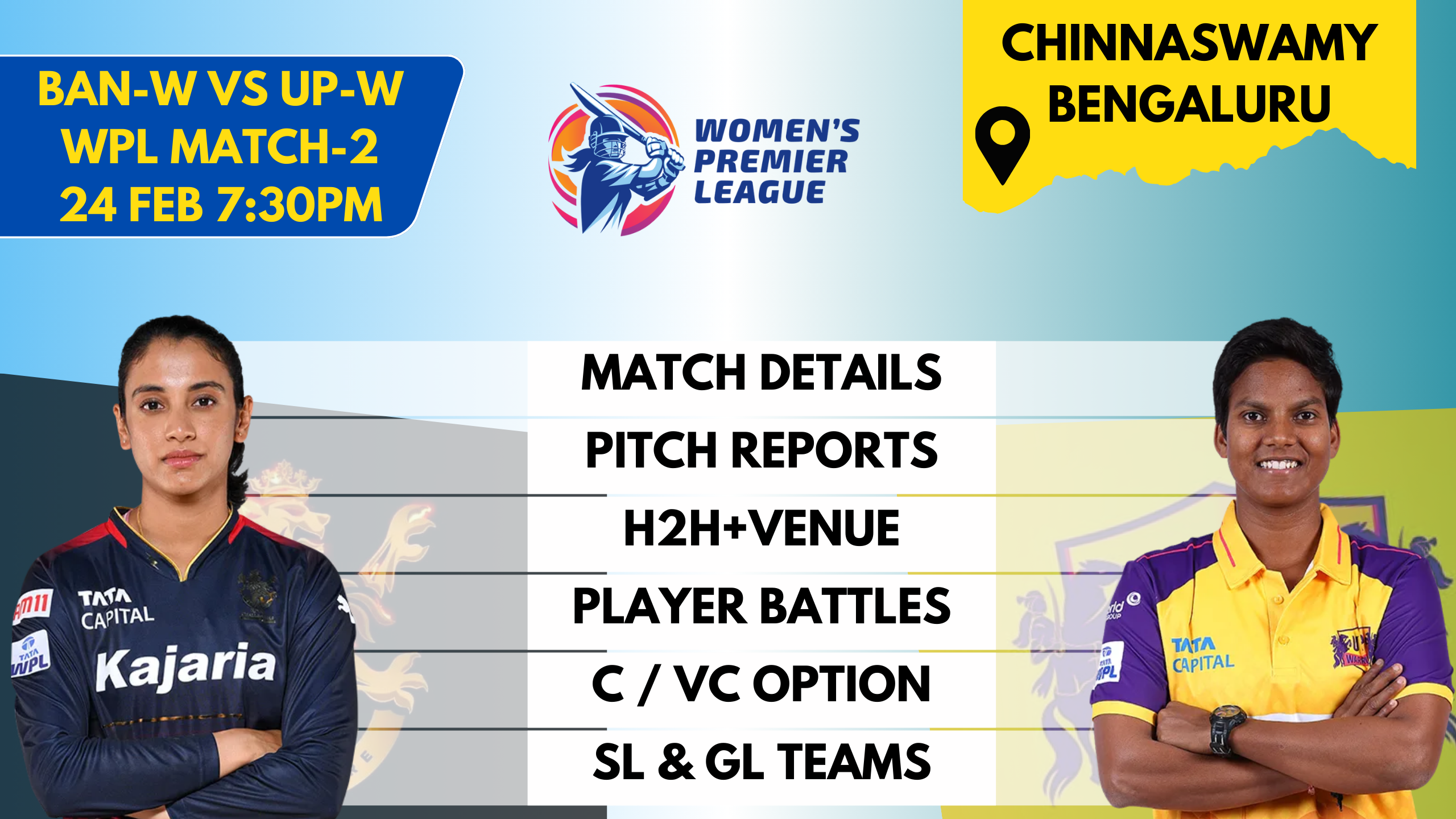 RCB-W vs UP-W Dream11 Prediction,