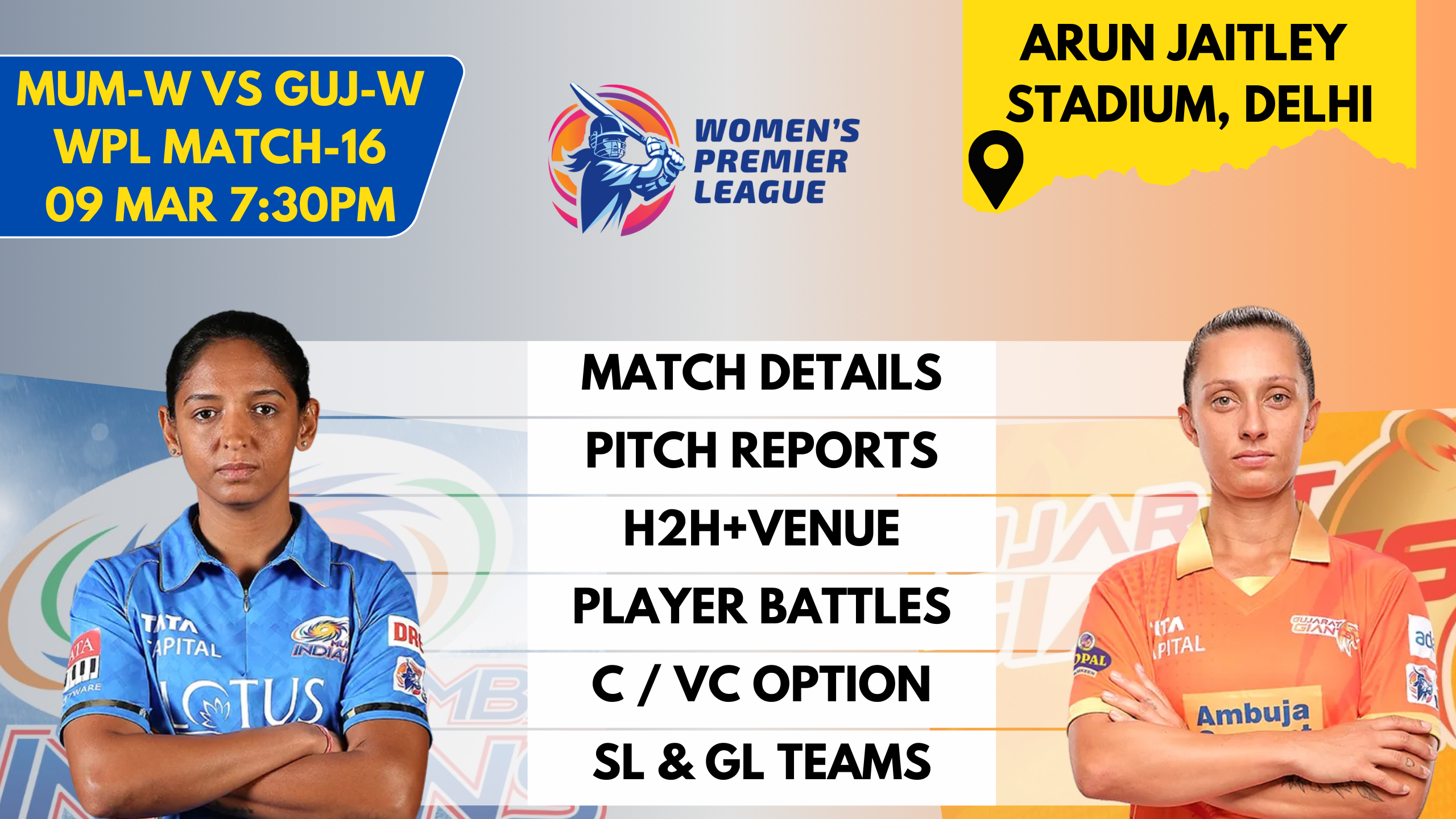 MI-W vs GUJ-W Dream11 Prediction,