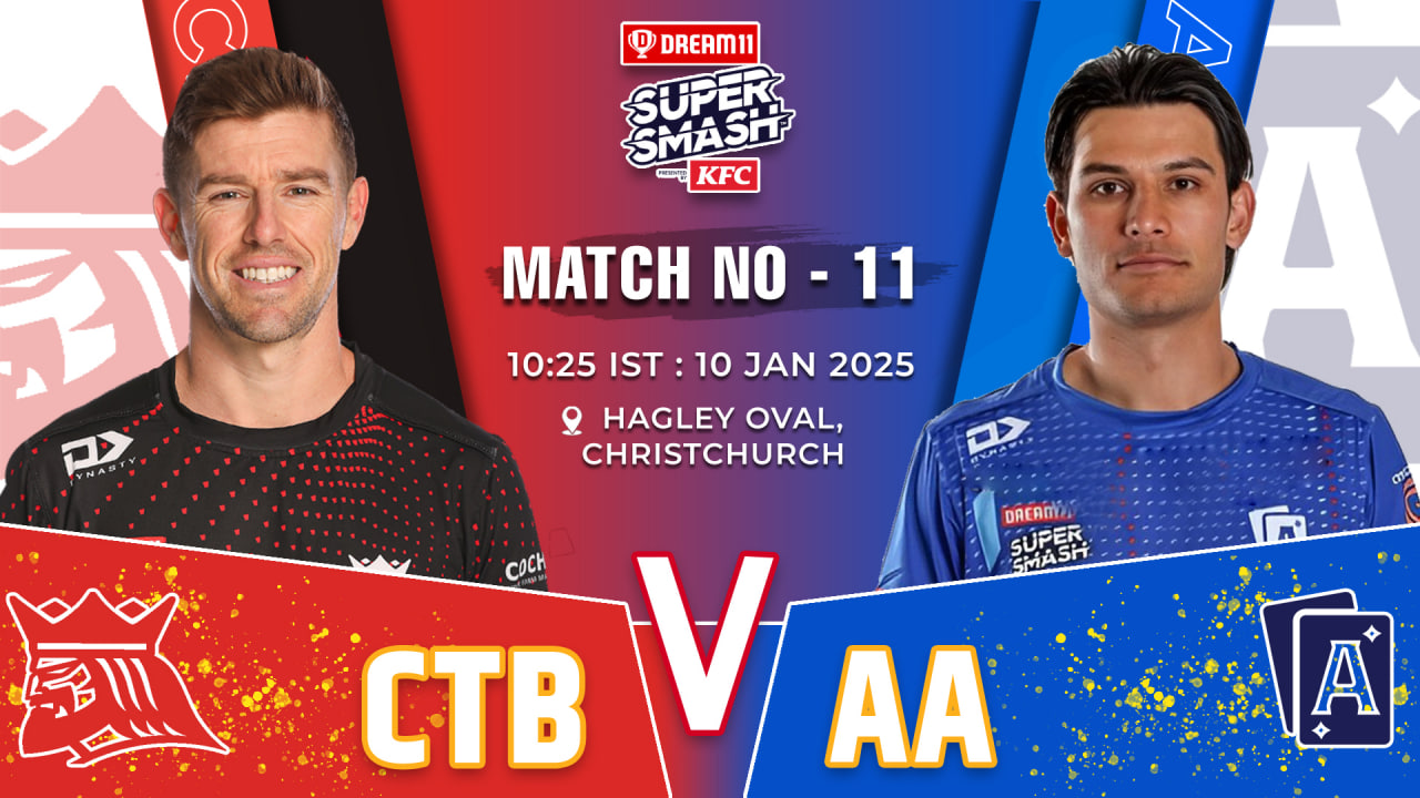 CTB vs AA Dream11 Prediction, Pitch Report, Playing XI & Player Stats | 11th, The SuperSmash 2025